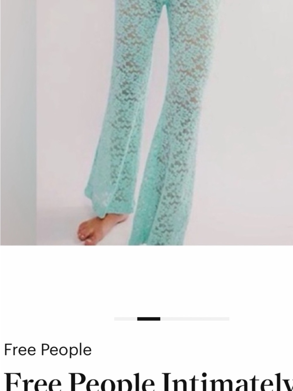 Free People Seafoam Lace Flare Pants